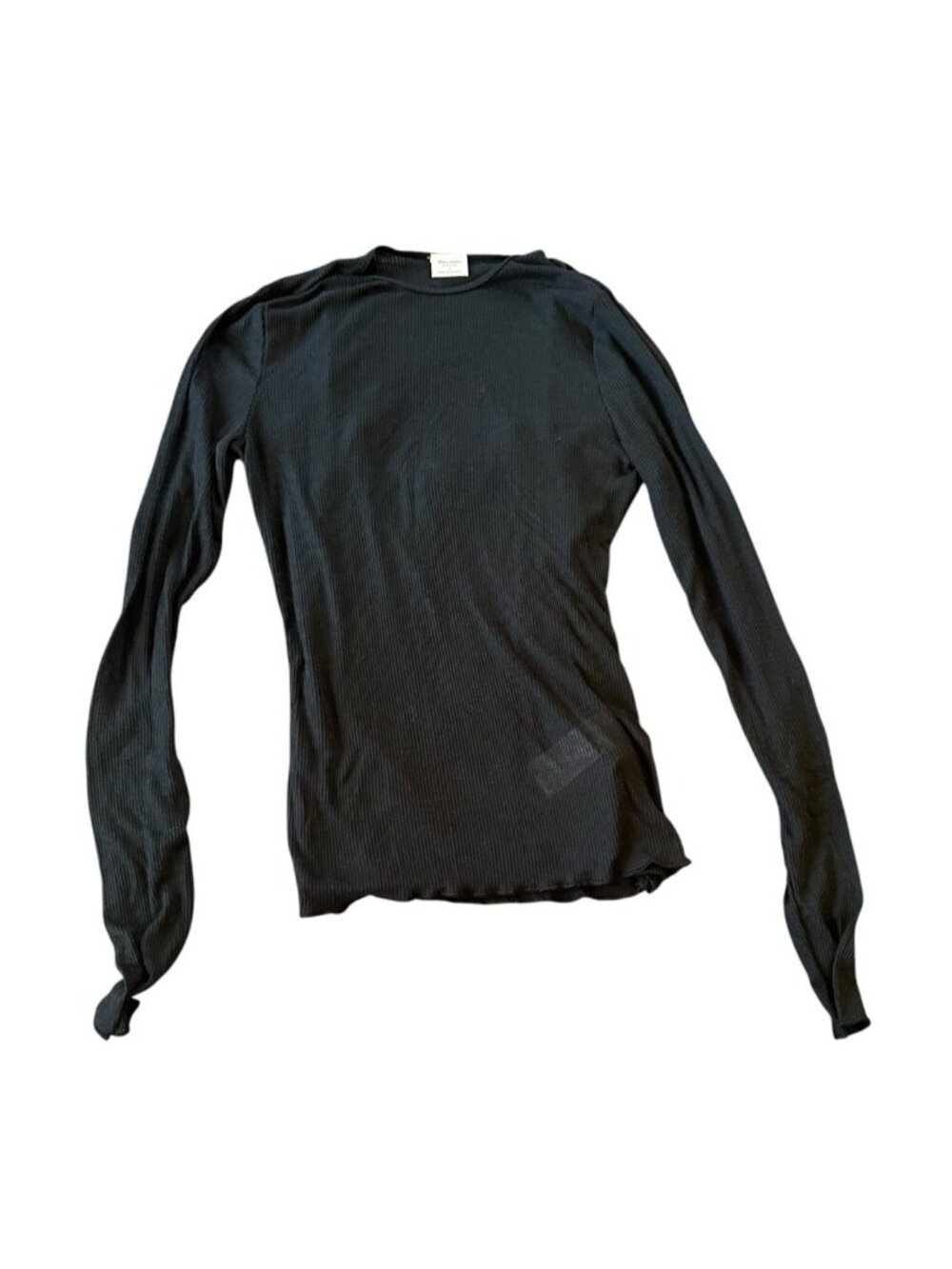 Abercrombie Fitch Womens Top Shirt Small Black Ribbed Knit Long Sleeve Y2K